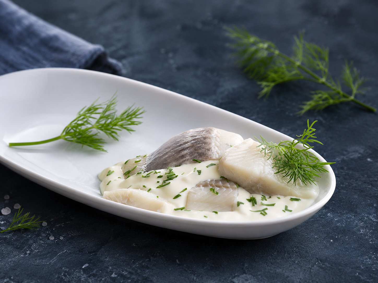 Dill-Heringshappen in Joghurtdressing
